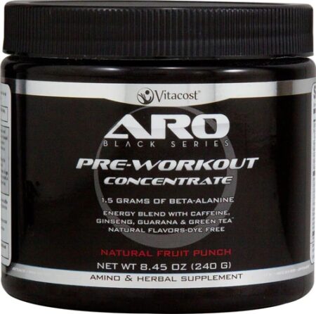 ARO-Vitacost Black Series Pre-Workout Concentrate Natural Fruit Punch -- 8.45 oz (240 g)