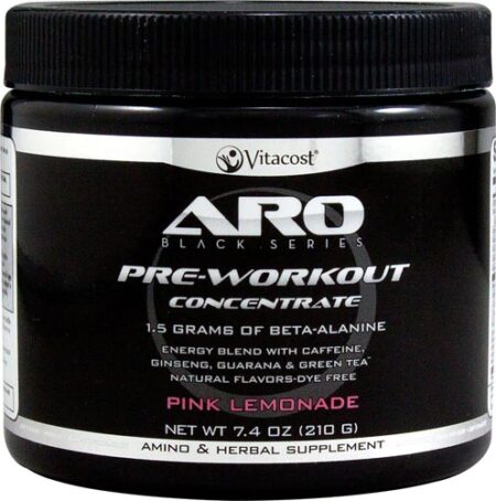 ARO-Vitacost Black Series Pre-Workout Concentrate Pink Lemonade -- 7.4 oz (210 g)