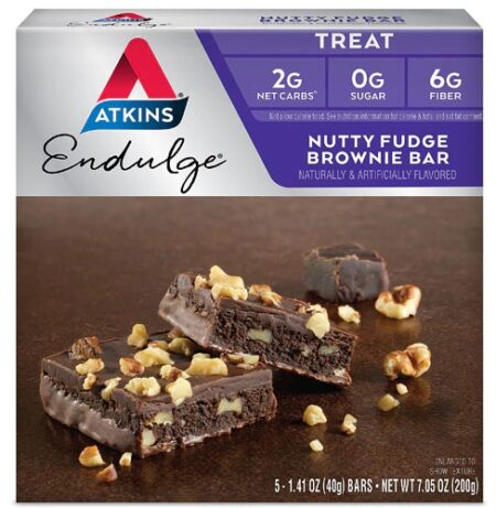 Atkins Endulge Bar Nutty Fudge Brownie -- 5 Bars