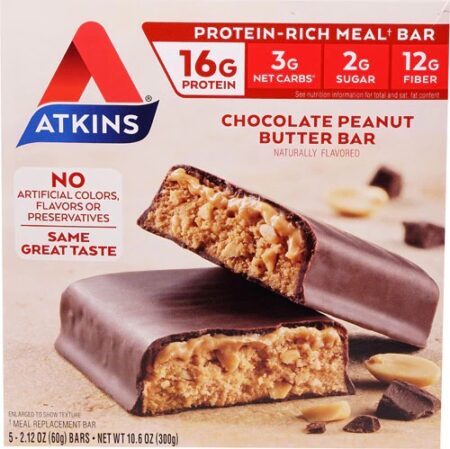 Atkins Meal Bar Chocolate Peanut Butter -- 5 Bars