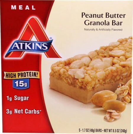 Atkins Peanut Butter granola bar meal Peanut Butter -- 5 Bars