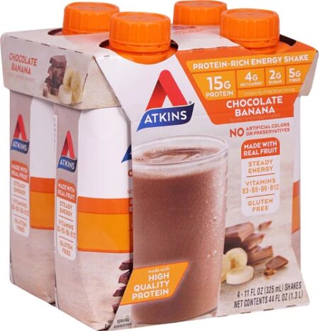 Atkins RTD Energy Shake 4 Pack Chocolate Banana -- 4 Bottles