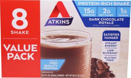 Atkins RTD Shake Dark Chocolate Royale -- 8 Shakes