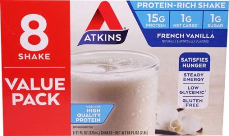 Atkins RTD Shake French Vanilla -- 8 Shakes