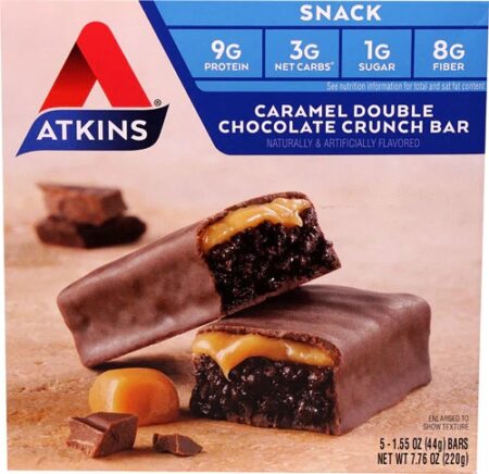 Atkins Snack Bar Caramel Double Chocolate Crunch -- 5 Bars