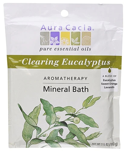 Aura Cacia Aromaterapia Banho Mineral Eucalipto Colheita - 71g - Revigorante e Descongestionante