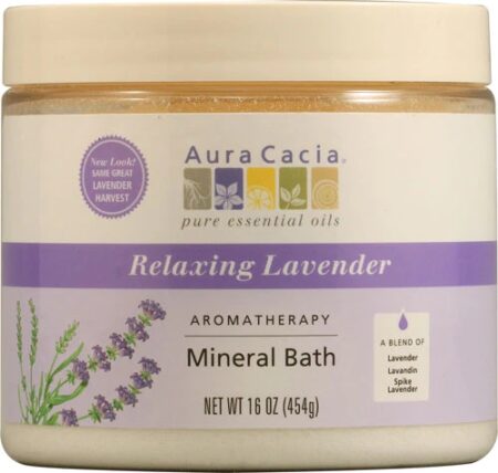 Aura Cacia Aromatherapy Mineral Bath Relaxing Lavender -- 16 oz