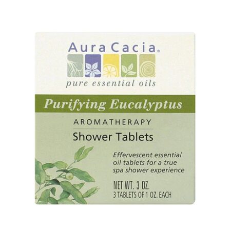 Aura Cacia Aromatherapy Shower Tablets Purifying Eucalyptus -- 3 Tablets