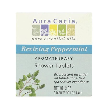 Aura Cacia Aromatherapy Shower Tablets Reviving Peppermint -- 3 Tablets