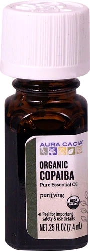 Óleo Essencial Orgânico Puro Aura Cacia Copaíba 7.39ml - Bem-Estar e Cuidados Naturais