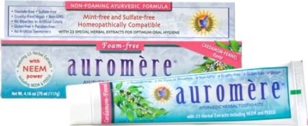 Auromere Ayurvedic Herbal Toothpaste Non Foaming Cardamom-Fennel -- 4.16 oz