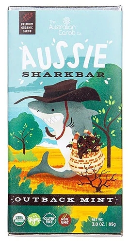 Chocolate de Alfarroba Orgânico Aussie SharkBar Outback Mint 85g - Sabor Australiano