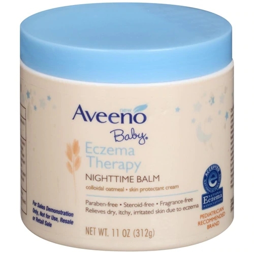 Aveeno Baby Eczema Therapy Balsamo Noturno 312g - Alívio Intensivo para Pele Sensível e Eczema