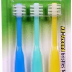 Escova de Dente Bebê Baby Buddy Brilliant - Kit 3 Unidades Coloridas (Azul, Menta, Amarelo)