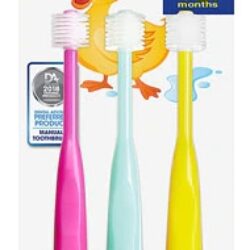 Kit 3 Escovas de Dente Baby Buddy Brilliant! Cores Sortidas (Rosa, Menta, Amarelo) - Limpeza Essencial para Bebês