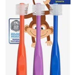 Escova de Dentes Infantil Baby Buddy Brilliant! Cores Vibrantes (Vermelho, Roxo, Azul Royal) - Pack com 3 Unidades (Aprox. 15g cada)