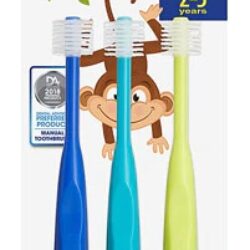 Escova de Dente Infantil Baby Buddy Brilliant! Cores Sortidas (Royal, Teal, Lime) - Pacote com 3 Unidades