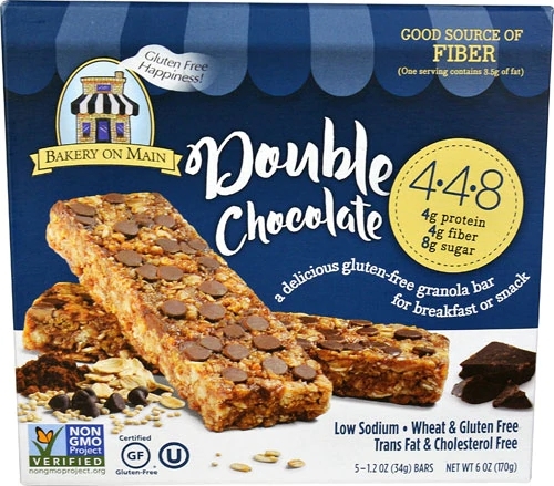 Barras de Granola Sem Glúten Double Chocolate Bakery On Main - 5 Barras (aprox. 170g)