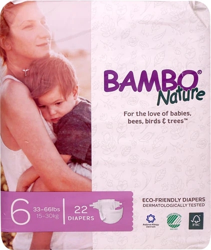 Fraldas Bambo Nature Estágio 6 (15-30 kg) - 22 Unidades: Conforto e Proteção Superior para Bebês