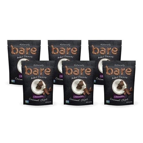 Bare Baked Chips de Coco com Chocolate Crocante | Snack Saudável Pack 6x 79g