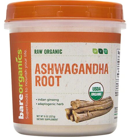 BareOrganics Aswagandha Root Powder Raw -- 8 oz