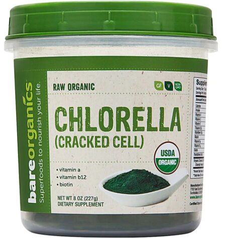 BareOrganics Chlorella Cracked Cell Wall Powder -- 8 oz