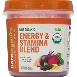 BareOrganics Energy & Stamina Blend Raw 227g - Booster Natural de Energia e Vitalidade