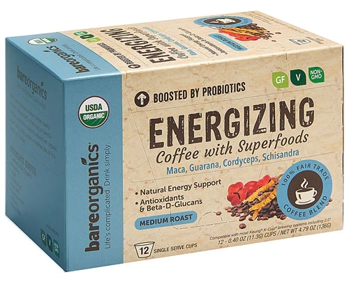 Café Energizante Funcional BareOrganics 12 Cápsulas - Energia Pura e Natural