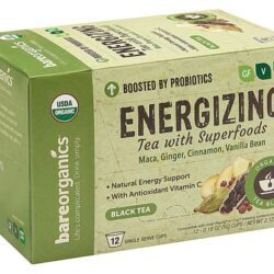 Chá Energizante BareOrganics Funcional - 12 Cápsulas Individuais | Energia Natural e Bem-Estar