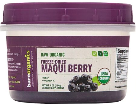 BareOrganics Maqui Berry Powder Freeze-Dried Raw -- 4 oz