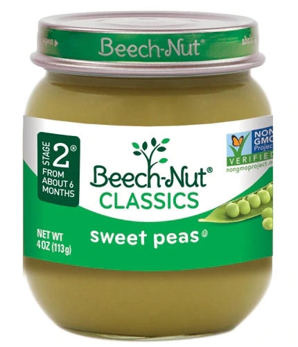 Comida para Bebê Beech-Nut Classics Ervilha Doce - 2.720g (10 Potes de 113g)