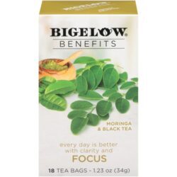 Chá Bigelow Moringa & Chá Preto com Benefícios - 18 Sachês (Aprox. 30g)
