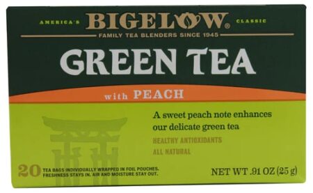 Bigelow Tea Green Tea Peach -- 20 Tea Bags