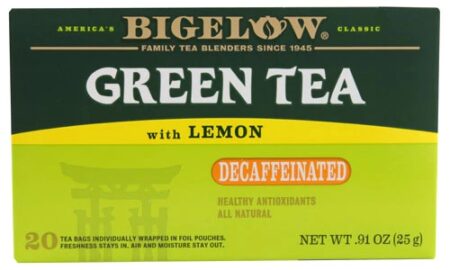 Bigelow Tea Green Tea with Lemon Decaffeinated -- 20 Tea Bags