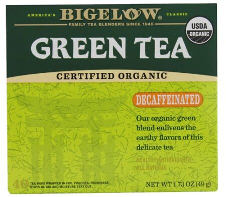 Bigelow Tea Organic Green Tea Decaffeinated -- 40 Tea Bags