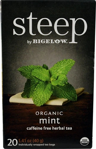 Chá de Hortelã Orgânico Bigelow Steep Sem Cafeína - 20 Saquinhos (aprox. 30g)