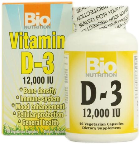 Bio Nutrition Vitamin D-3 -- 12000 IU - 50 Vegetarian Capsules