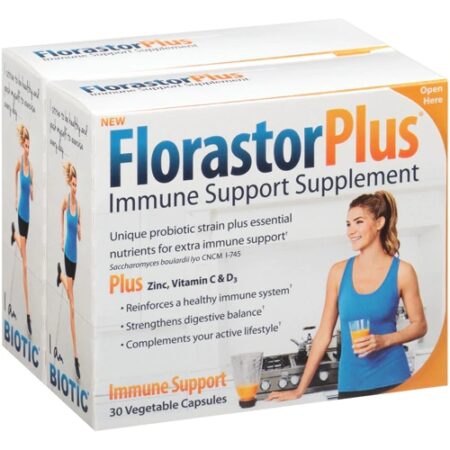 Biocodex Florastor Plus Bundle x 2 -- 30 Vegetable Capsules