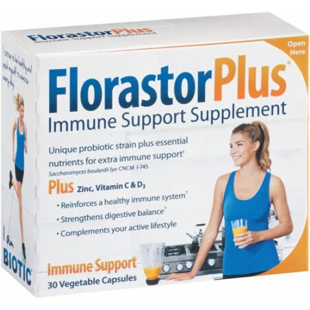 Biocodex Florastor Plus Daily Probiotic -- 30 Vegetable Capsules