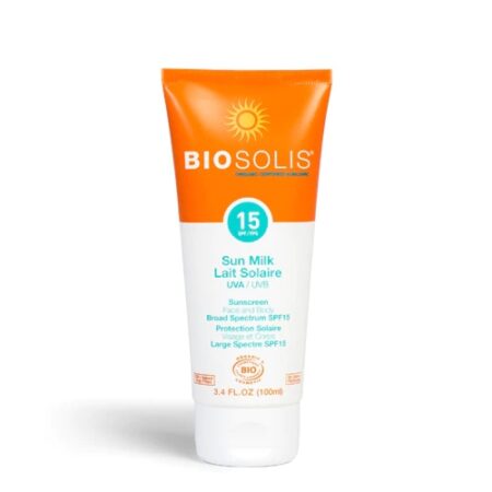 Biosolis Sun Milk Face and Body Sunscreen Broad Spectrum SPF 15 -- 3.4 fl oz