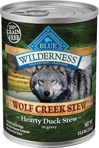 Blue Buffalo Wilderness Cão Wolf Creek Stew Pato - 12 Latas (374g cada)