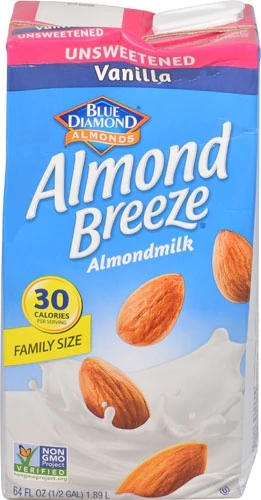 Leite de Amêndoa Almond Breeze® Baunilha Sem Açúcar 1.89L - Bebida Vegetal Leve e Saborosa