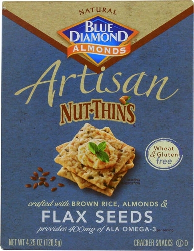 Blue Diamond Artisan Nut-Thins Sementes de Linhaça - 120g: Crocância Saudável e Sabor Intenso