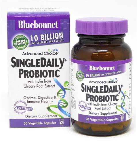 Bluebonnet Nutrition Advanced Choice Probiótico Diário Único - 10 Bilhões de UFC - 30 Cápsulas