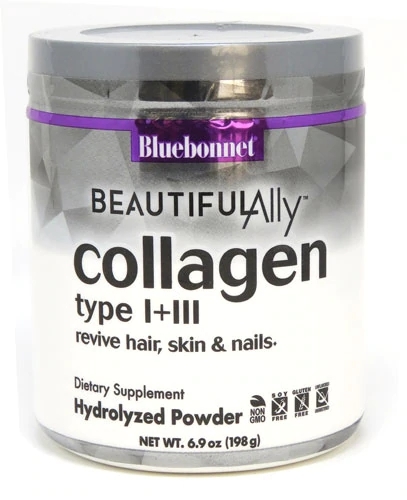 Bluebonnet Nutrition Beautiful Ally Colágeno Tipo I e III - 196g: Pele, Cabelos e Unhas Radiantes