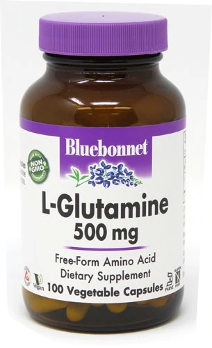 Bluebonnet Nutrition L-Glutamine 500 mg - 100 Cápsulas Vegetais: Energia e Recuperação Muscular