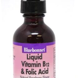 Bluebonnet Nutrition Vitamina B12 Líquida e Ácido Fólico Sabor Framboesa Natural - 59ml