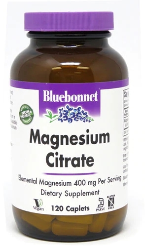 Bluebonnet Nutrition Magnésio Citrato 400mg - 120 Caplets: Energia e Bem-Estar Essenciais