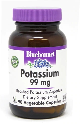 Bluebonnet Nutrition Potássio 99mg - 90 Cápsulas Vegetais - Suporte Eletrolítico Essencial
