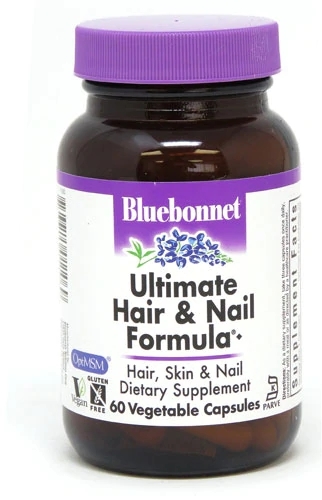 Bluebonnet Nutrition Ultimate Hair & Nail Formula® - 60 Cápsulas Veganas para Cabelos e Unhas Fortes
